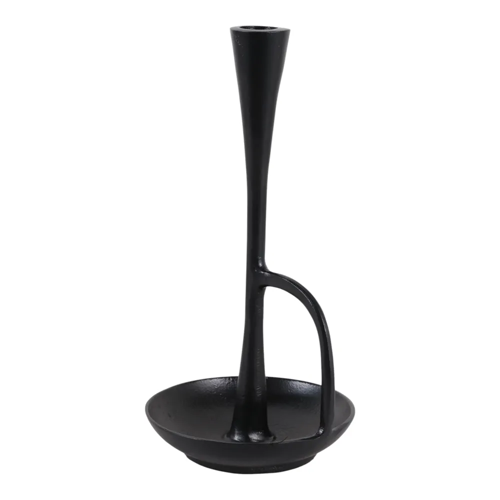 DECKERROSE BLACK CANDLE HOLDER 10 (IN)