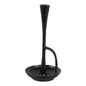 DECKERROSE BLACK CANDLE HOLDER 10 (IN) 4