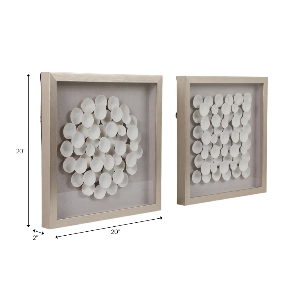 PEARLWAY SET OF 2 WHITE ART 2 (IN)