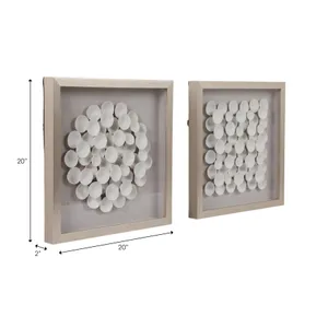 PEARLWAY SET OF 2 WHITE ART 2 (IN) 8