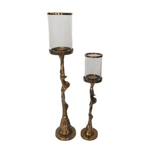 GARNETTMORE SET OF 2 GOLD CANDLE HOLDER 30 (IN) 5
