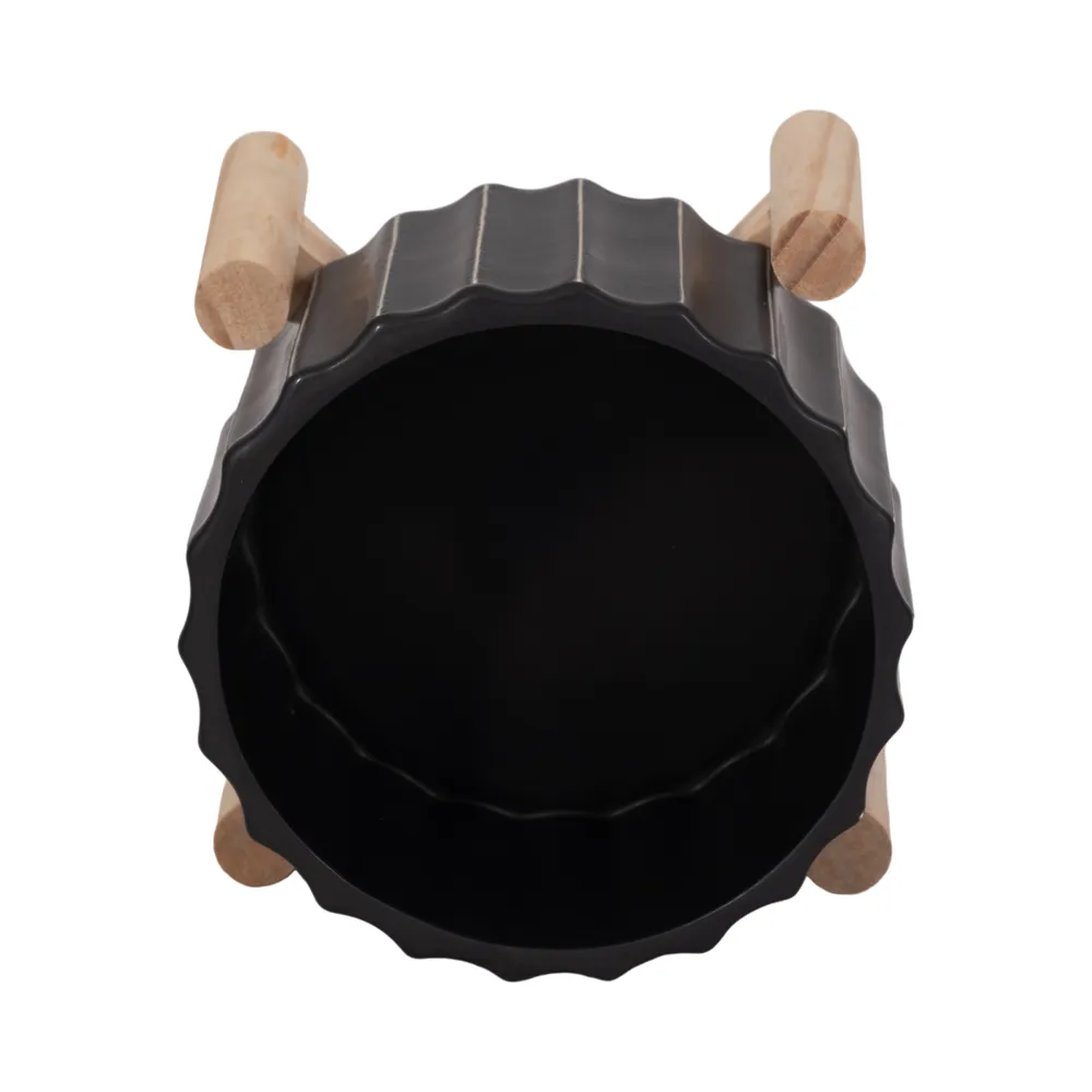 CLAXTONFIELD BLACK PLANTER 6 (IN)