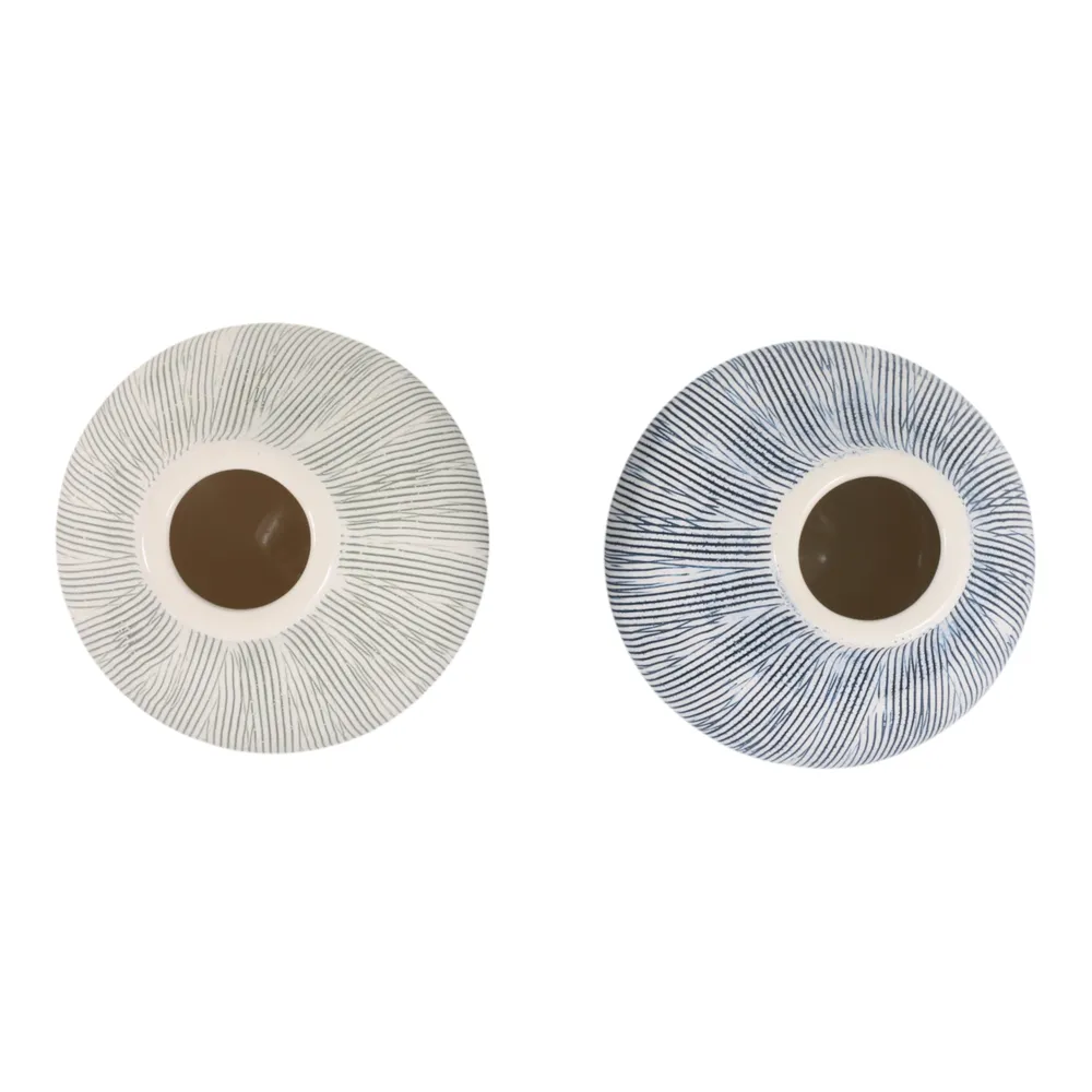 HARKENTON SET OF 2 BLUE VASES 5 (IN)