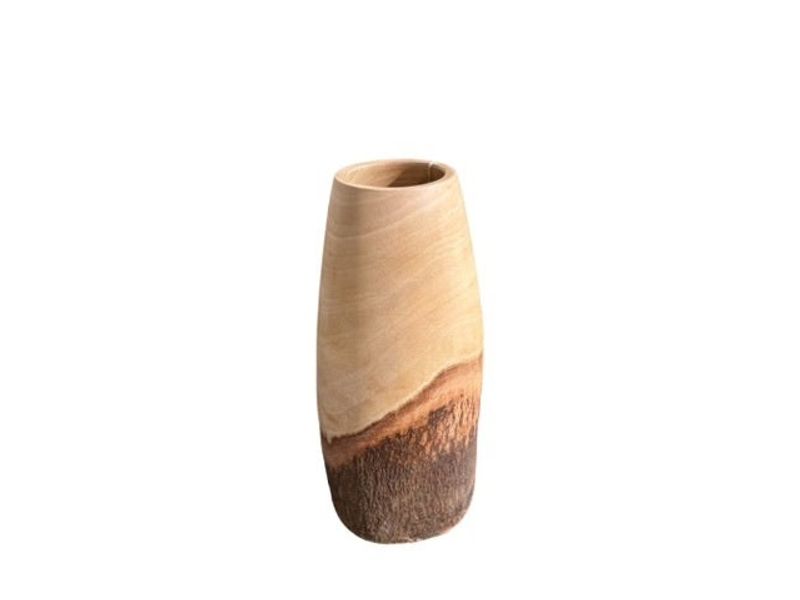 WOOD VASE 8INX8INX16IN 1