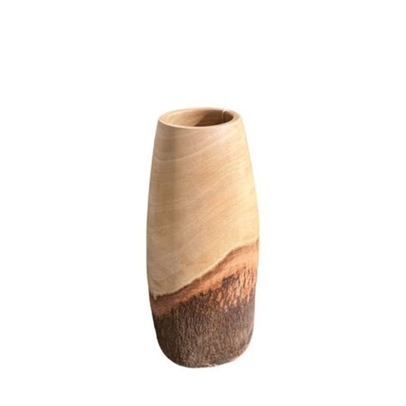 WOOD VASE 8INX8INX16IN