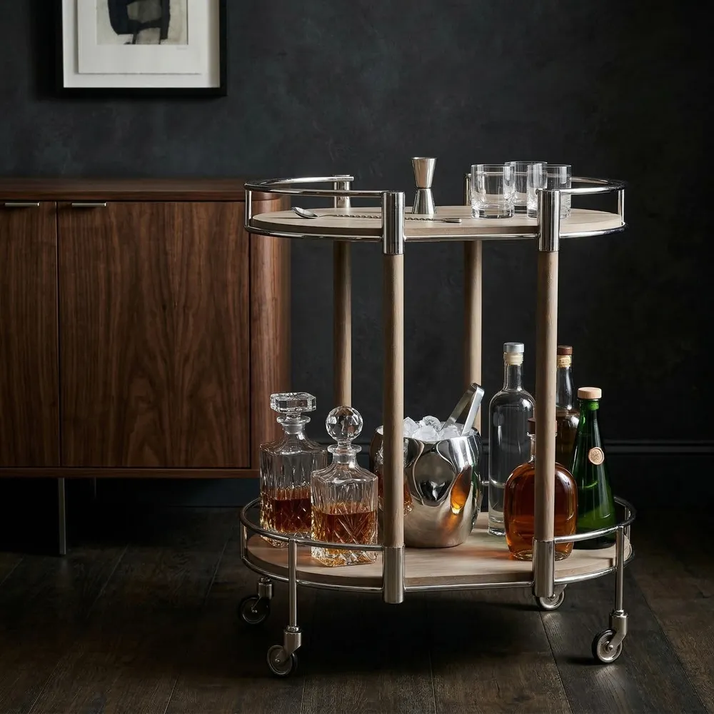 GUNNARWAY SILVER BAR CART 30 (IN)