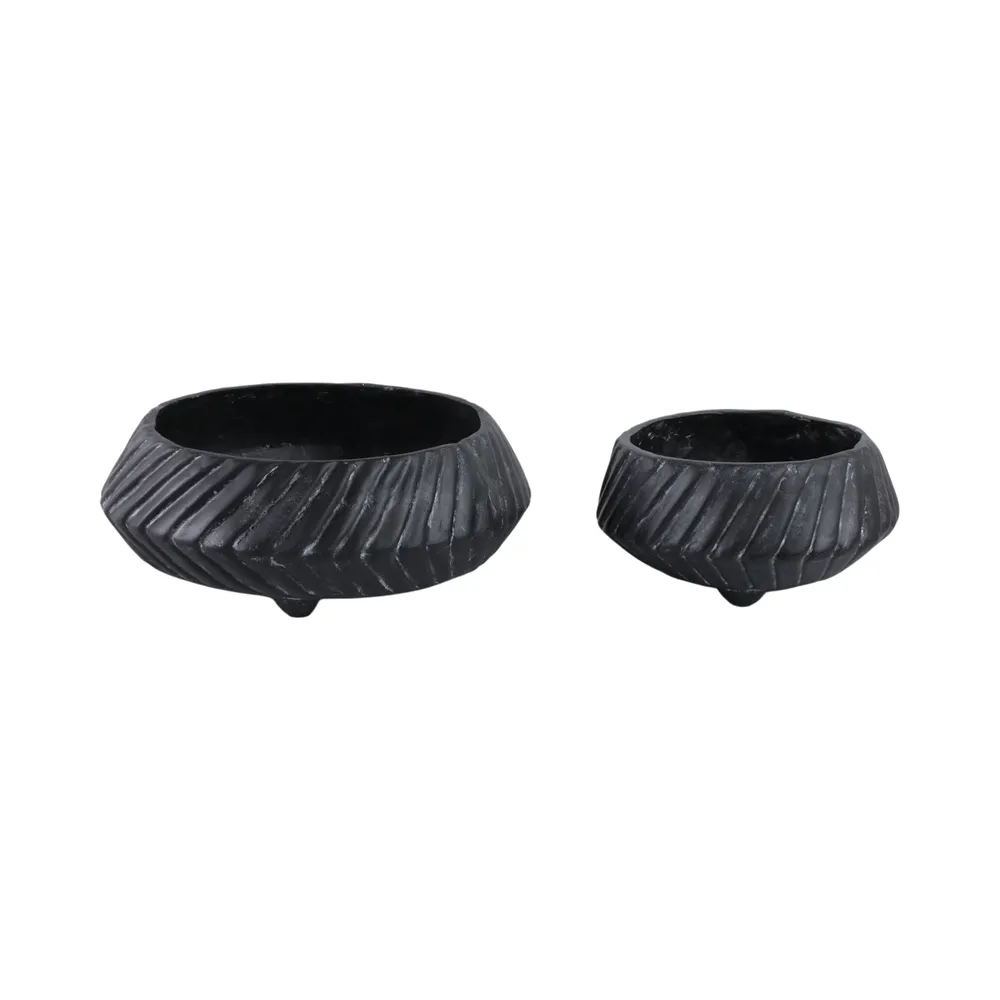 GILBERTRUN SET OF 2 BLACK BOWLS 6 (IN)