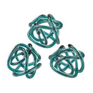 Glass Knot - Set of 3 Aqua 1