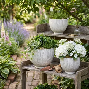 CUTTERWELL SET OF 3 WHITE PLANTER 11 (IN) 10