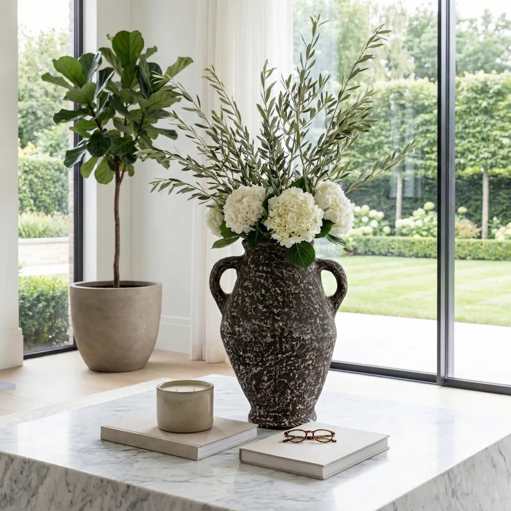 NATESTONE BROWN VASE 24 (IN)