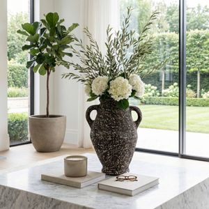 NATESTONE BROWN VASE 24 (IN) 12