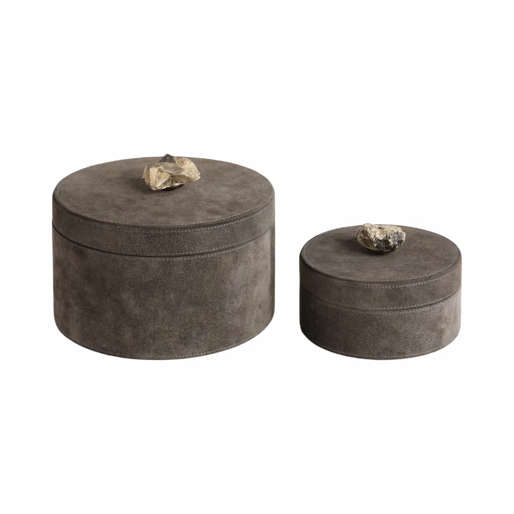 GRAYSONHAVEN SET OF 2 GRAY BOXES 5 (IN)