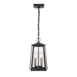Kirkdale 9'' Wide 2-Light Outdoor Pendant - Matte Black 3