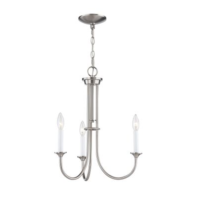 Meadowview 18″ Wide 3-Light Chandelier - Brushed Nickel