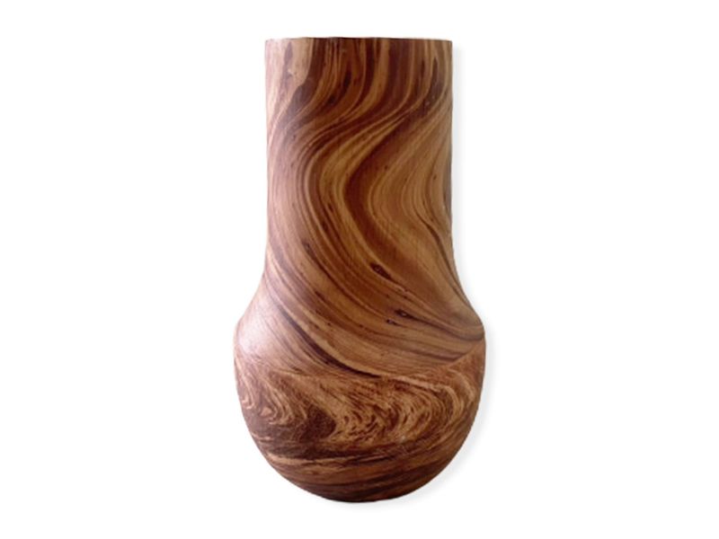 11.5" Bulb Shape Wooden Vase 3