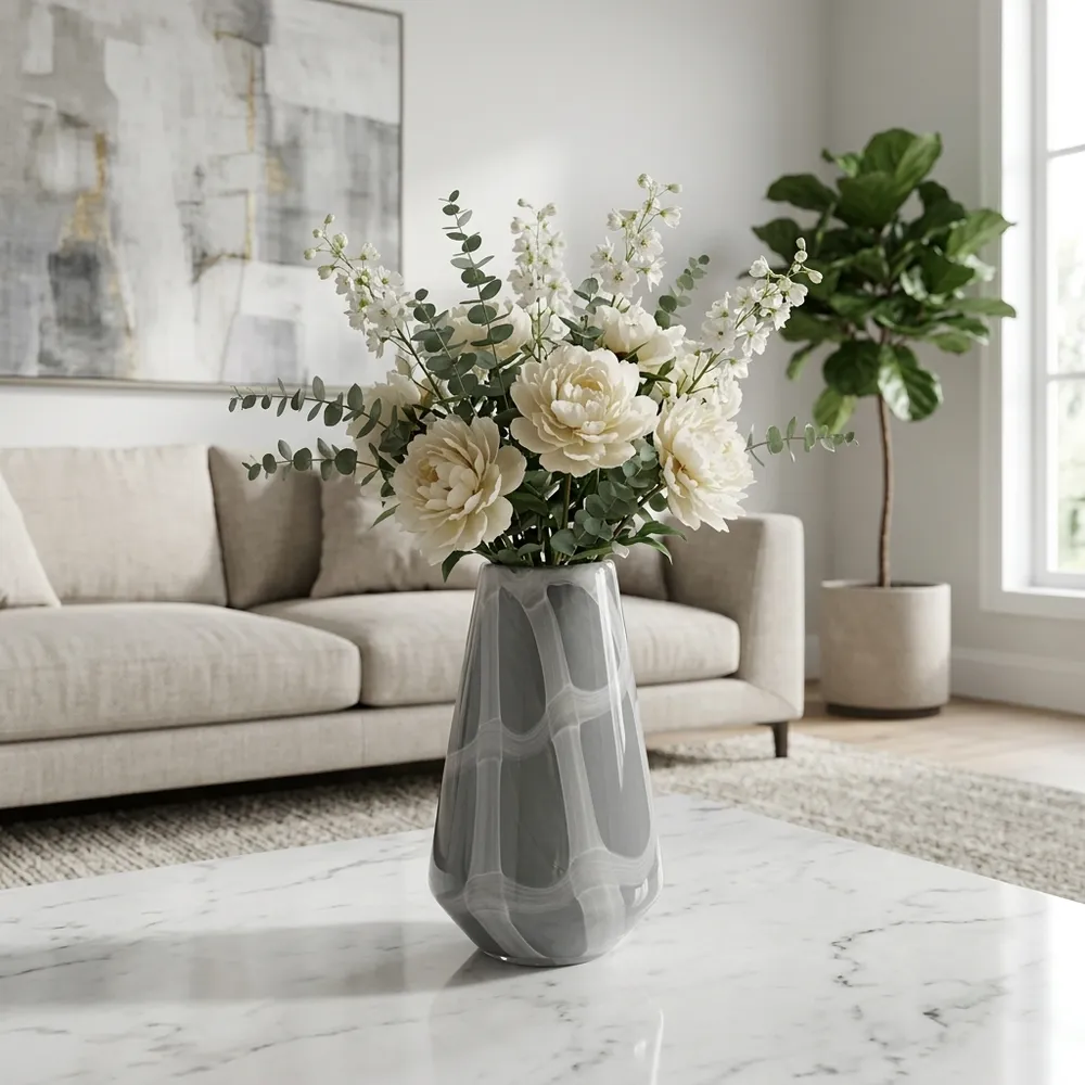 DIGBYDALE GRAY GLASS VASE 9 (IN)