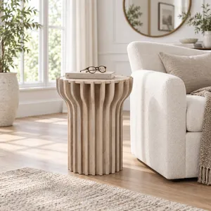 INGRIDBEACH WHITE TABLE 25 (IN) 12
