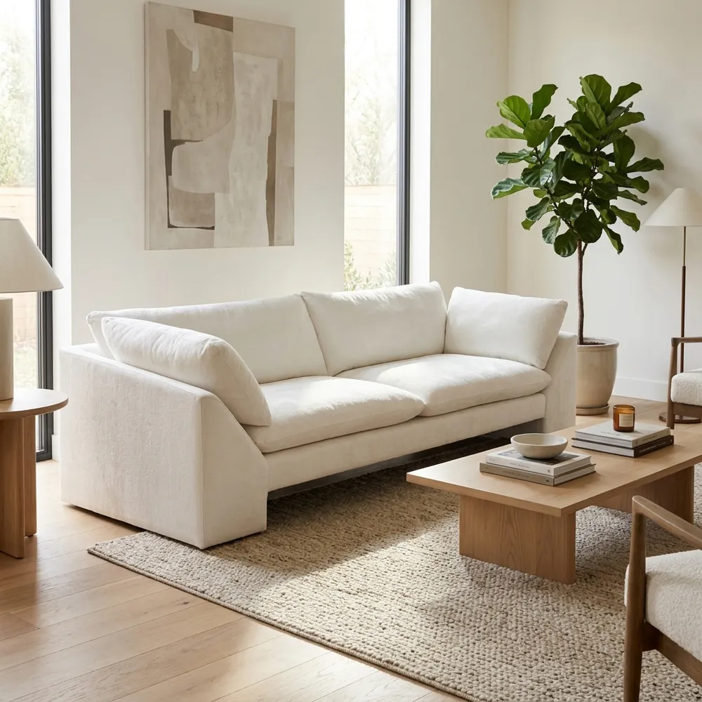 HATTONLAKE WHITE SOFA 32 (IN)