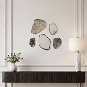ELROYBURN SET OF 5 SILVER WALL SCULPTURES 12 (IN) 8