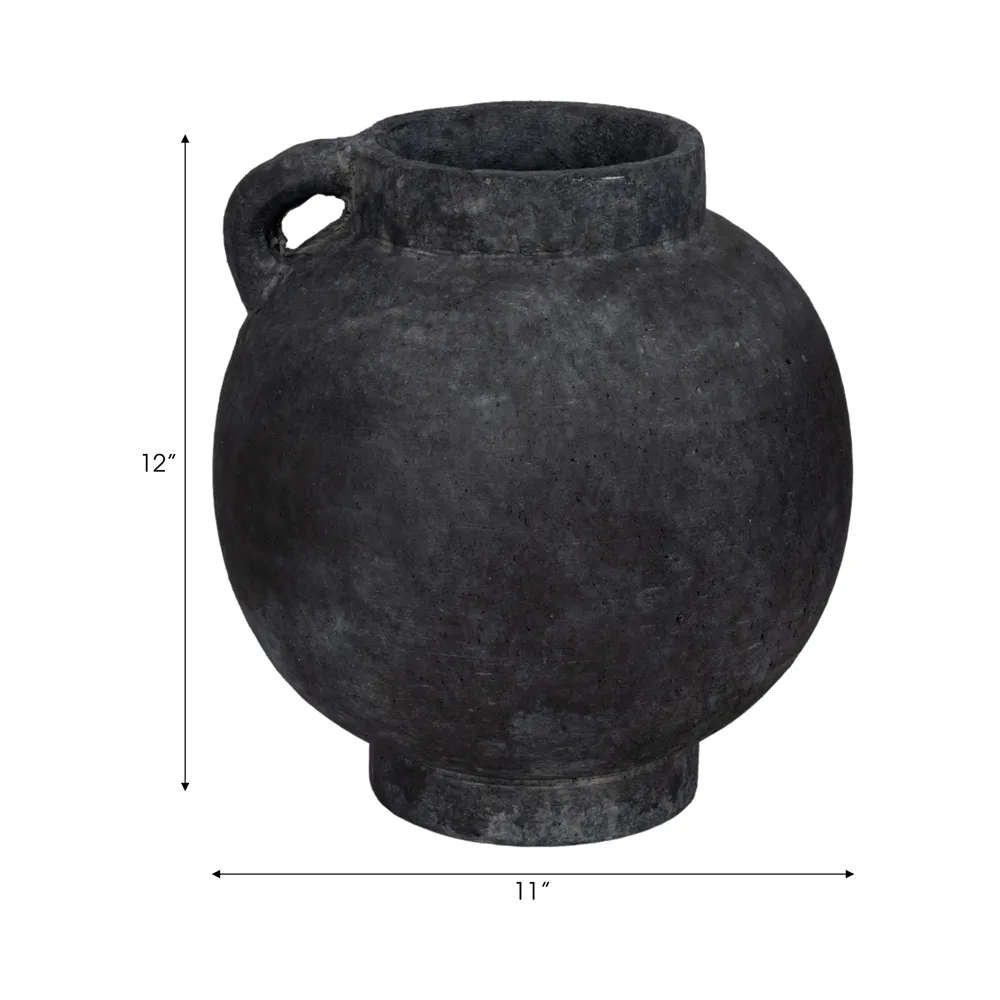 CORBINFORD BLACK VASE 12 (IN)