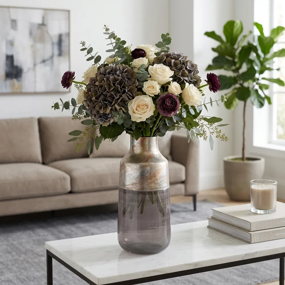 ORIONPARK GRAY GLASS VASE 15 (IN)
