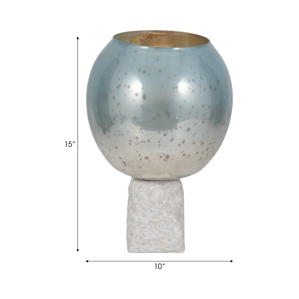 BRAEHAM BLUE CANDLE HOLDER 15 (IN)