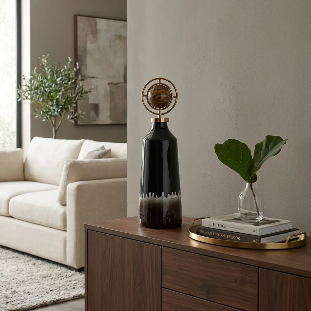 GRAYDONWIND BROWN GLASS VASE 20 (IN)