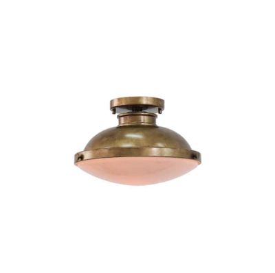 Brink 12″ Wide 1-Light Semi Flush Mount - Painted Natural Brass