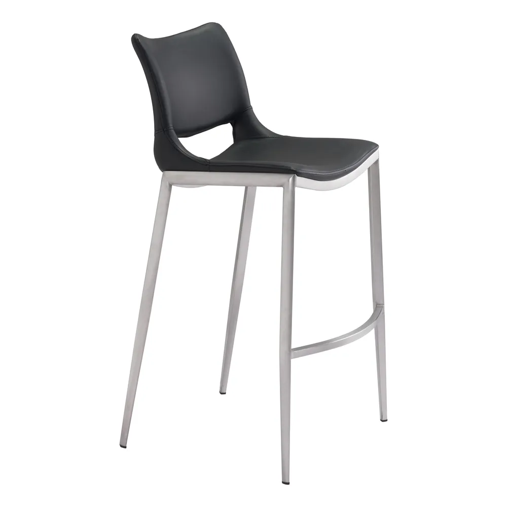 Ace Barstool Black & Silver