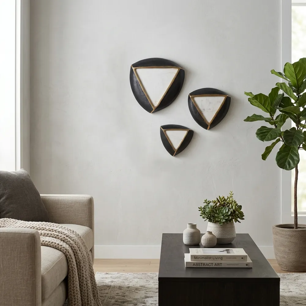 EATONSTONE SET OF 3 GRAY WALL SCULPTURES 2 (IN)