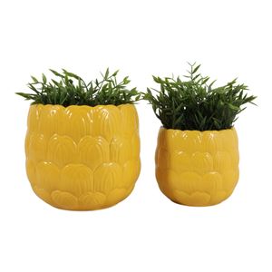 TATUMWOOD SET OF 2 YELLOW PLANTER 7 (IN) 3