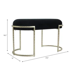 RUBYSTONE BLACK BENCH 19 (IN) 9