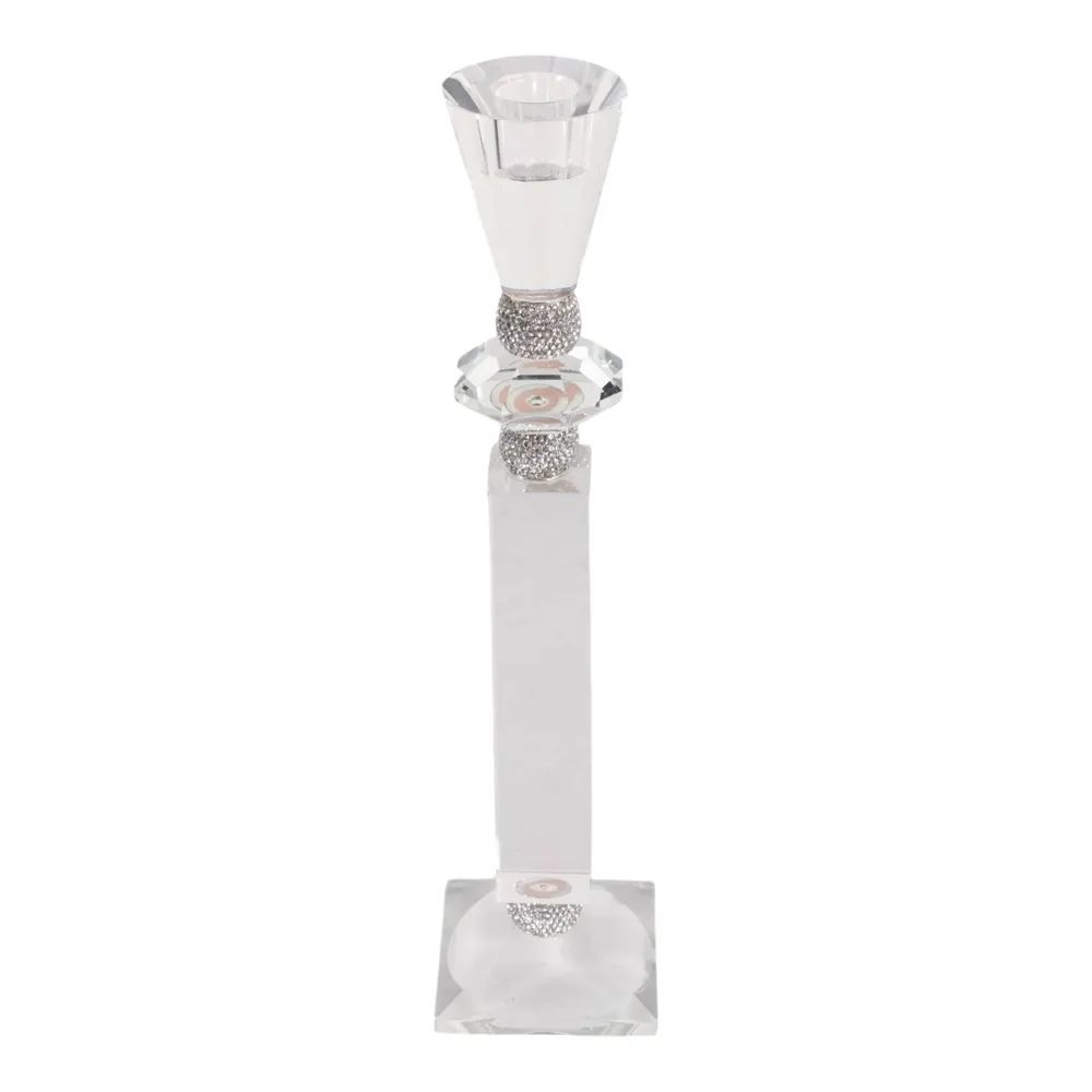 GRANLEYSHAW CLEAR CANDLE HOLDER 12 (IN)