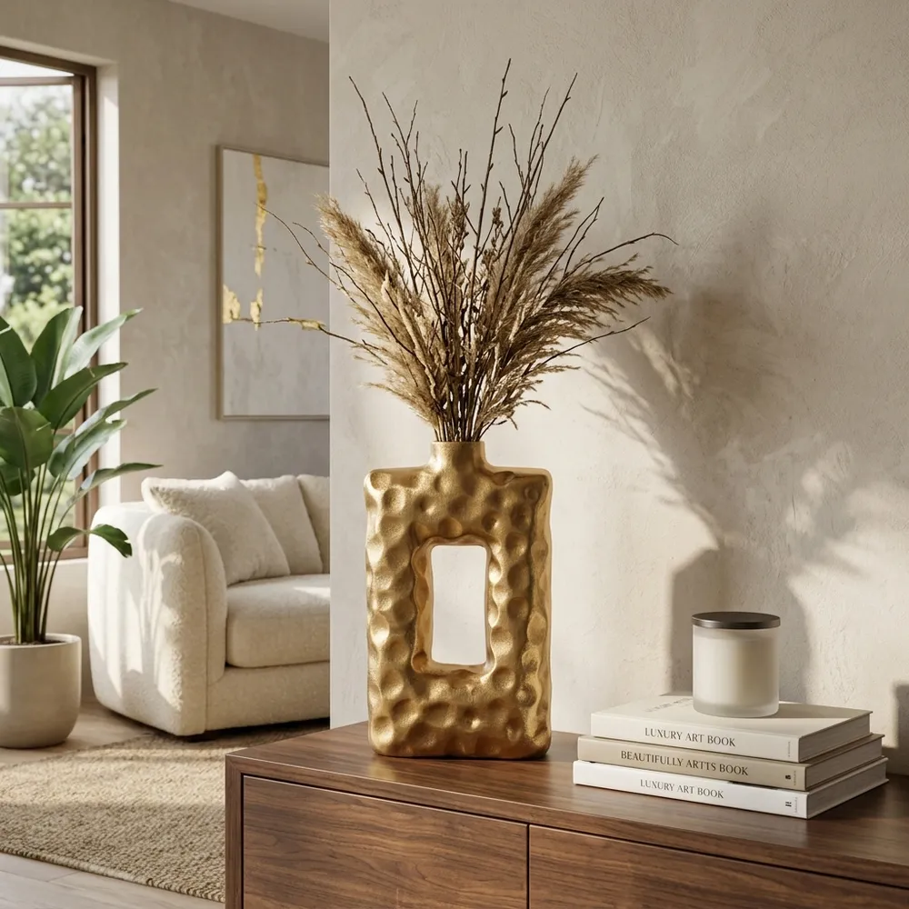 KENDALLBEACH GOLD VASE 16 (IN)