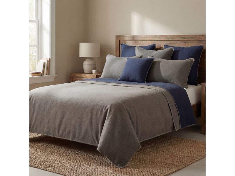 Solid Greystone - Bedspread - Full/Queen - 88x92 1