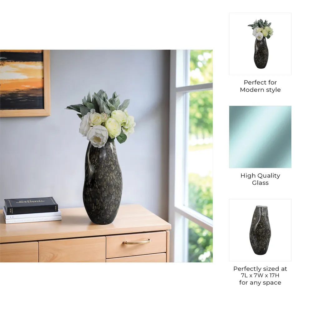 COLEGATE BROWN GLASS VASE 17 (IN)