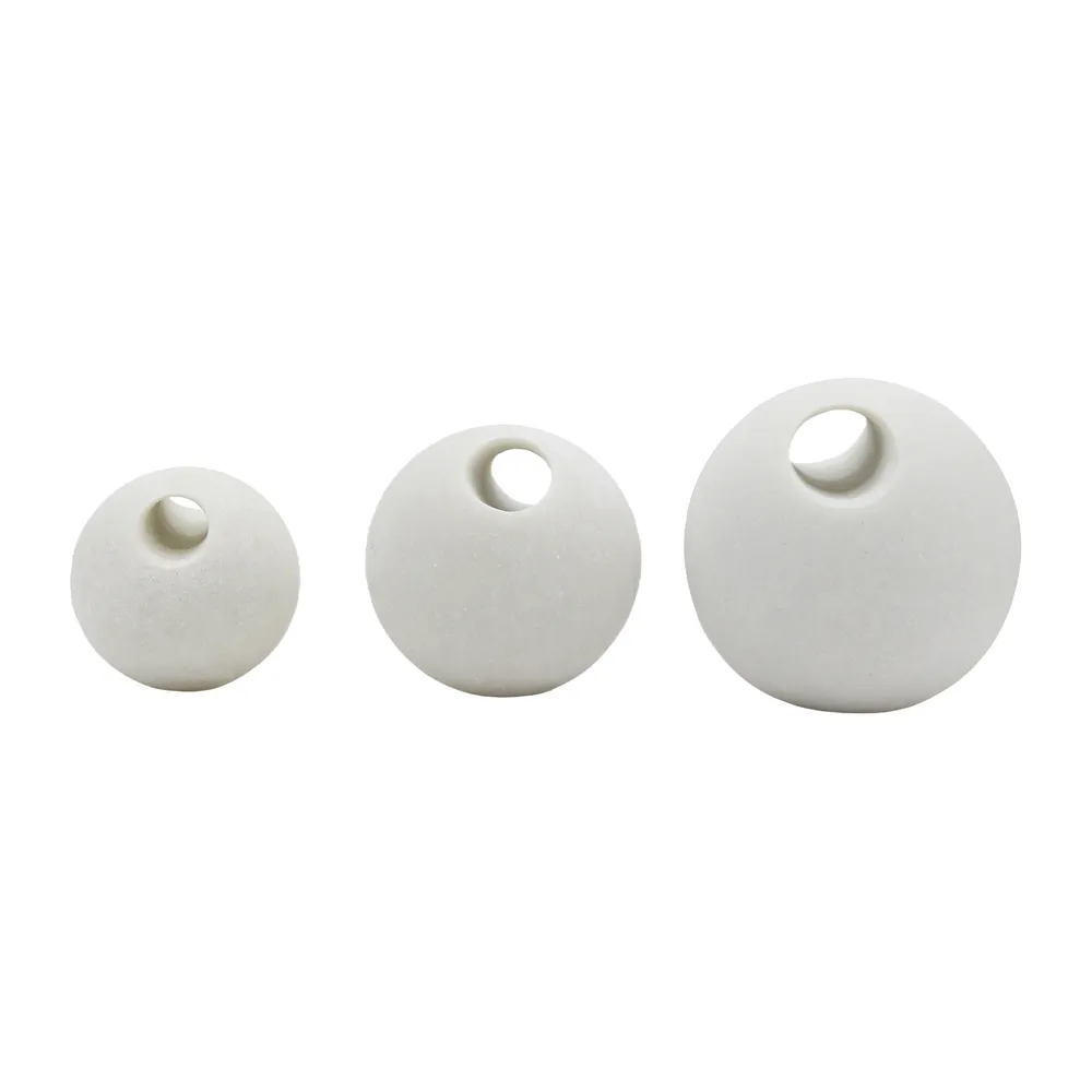 UPTONFIELD SET OF 3 WHITE ORBS 6 (IN)