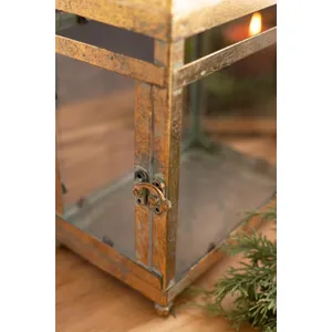 Set of 2 Antique Gold Christmas Lanterns 3