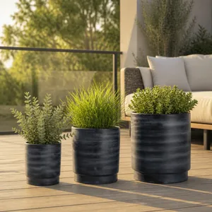 COVECLIFF SET OF 3 GRAY PLANTER 13 (IN) 10