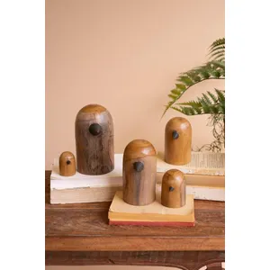 Set of 5 Teakwood Bird Sculptures 4