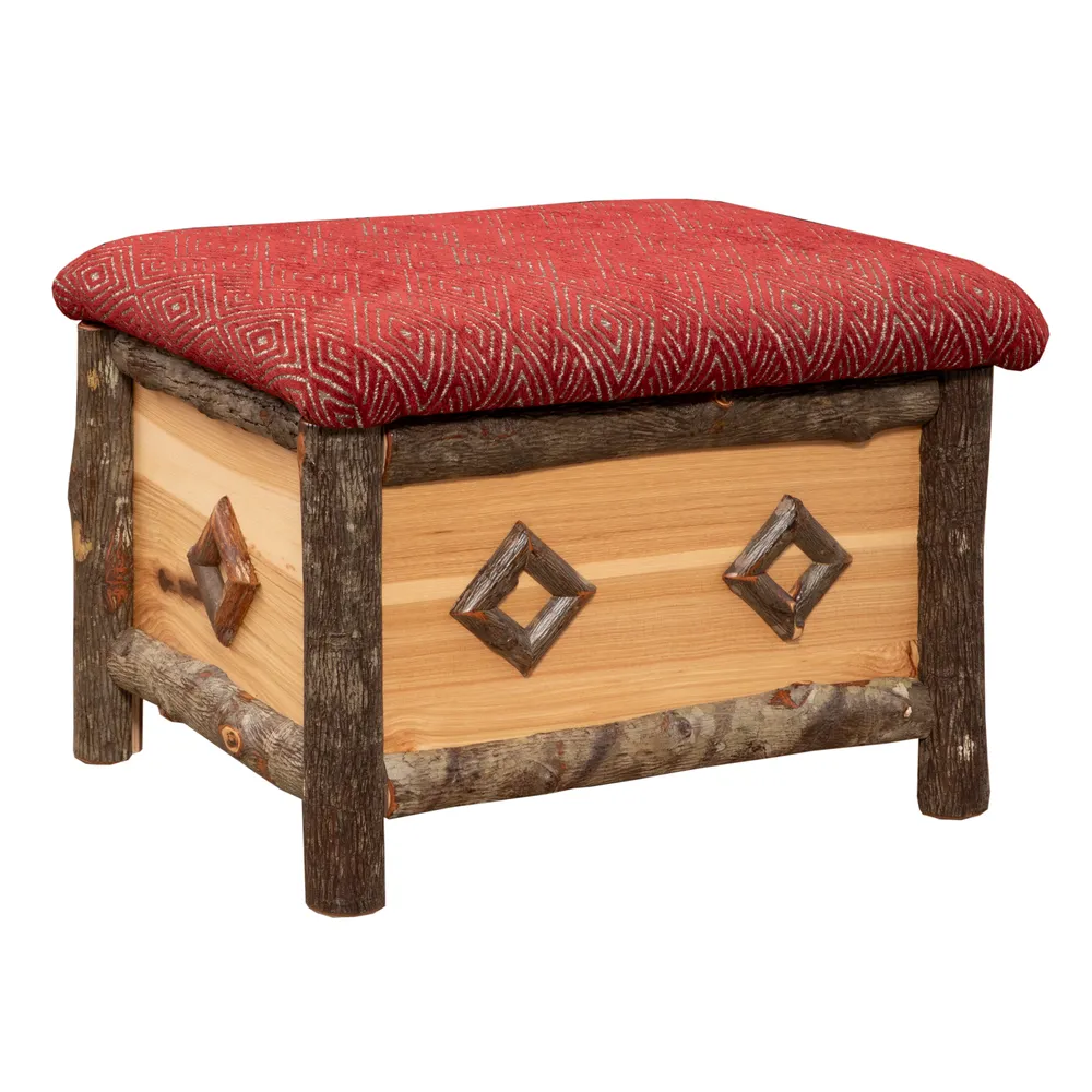 Diamond Peak Storage Ottoman - Standard Leather- Leather TBD