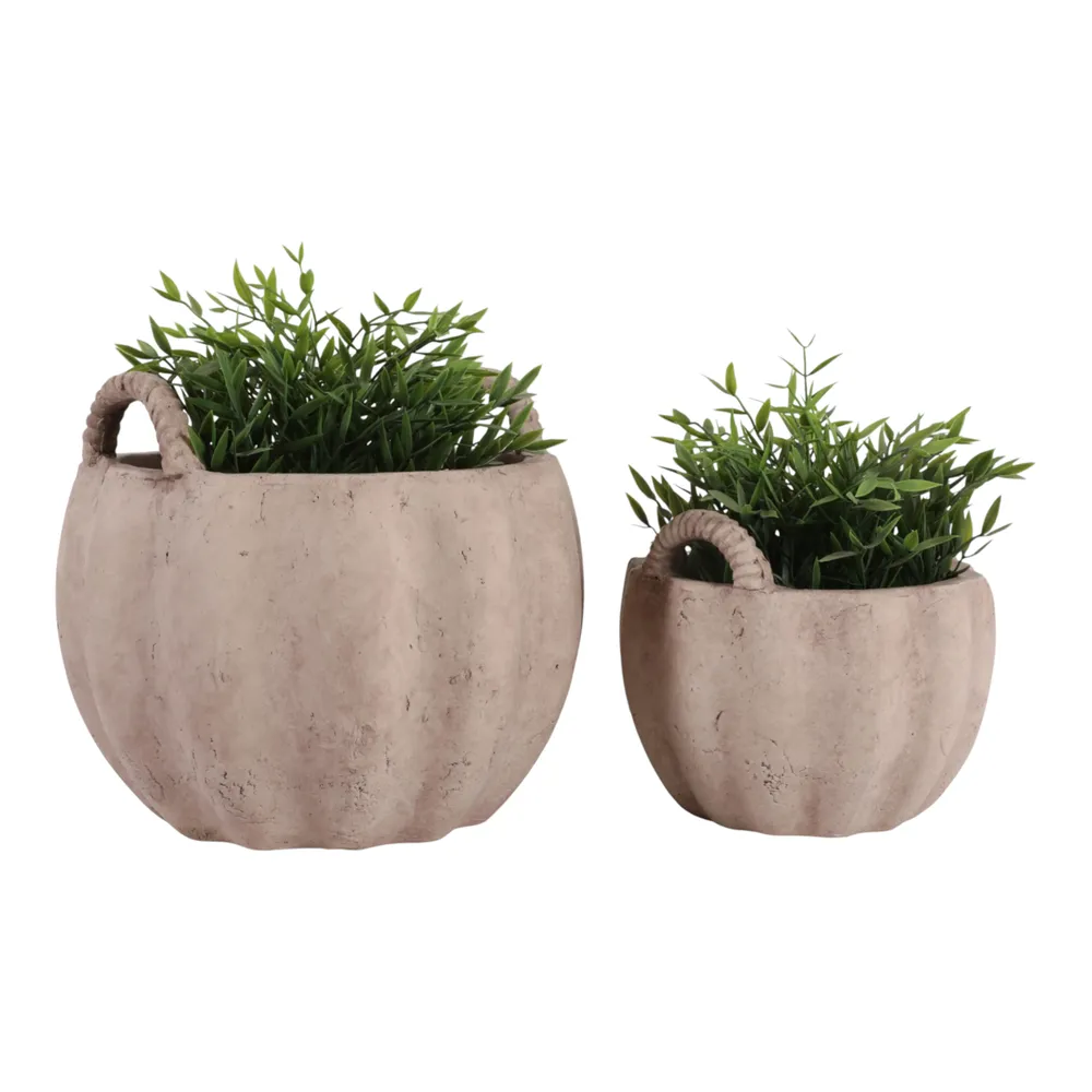 THEAHAM SET OF 2 ORANGE PLANTER 10 (IN)