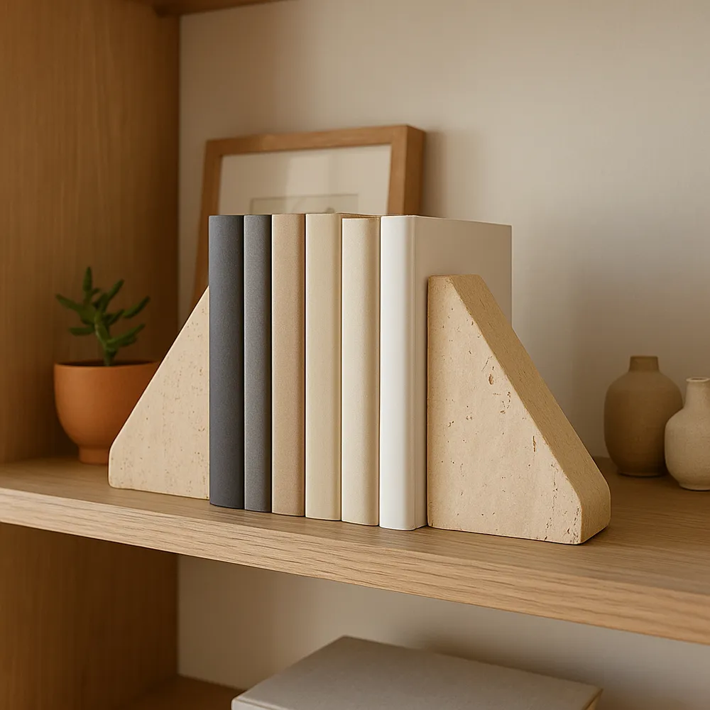 HOBARTBEACH SET OF 2 TAN BOOKENDS 6 (IN)