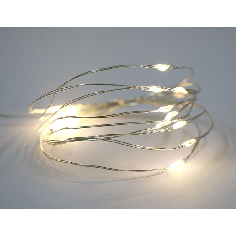 100-Count LED Wire Lights - 8 Function, Battery Operated, Warm White