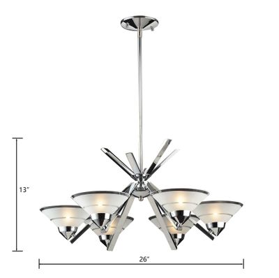 Refraction 26″ Wide 6-Light Chandelier - Polished Chrome