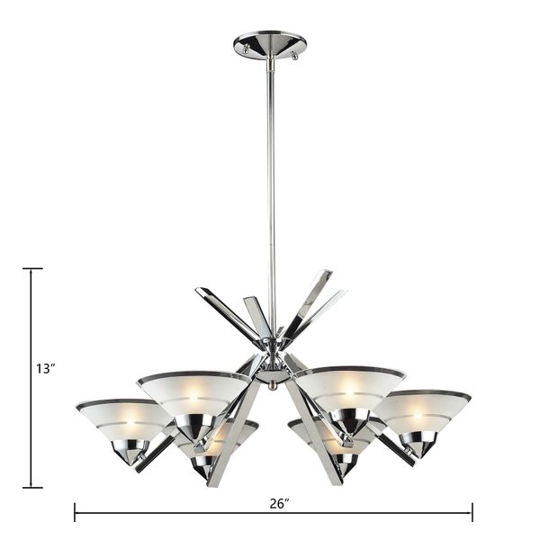 Refraction 26'' Wide 6-Light Chandelier - Polished Chrome