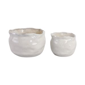 DRAPERSTONE SET OF 2 WHITE PLANTER 9 (IN) 4