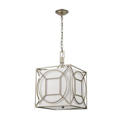 Shaftsbury Square 14″ Wide 3-Light Pendant - Antique Silver