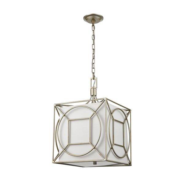 Shaftsbury Square 14'' Wide 3-Light Pendant - Antique Silver