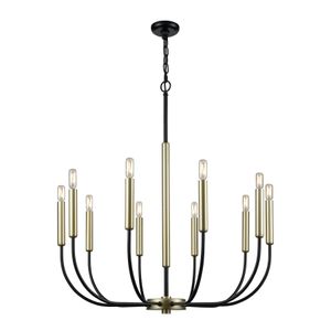 Transatlantique 34'' Wide 10-Light Chandelier - Black 1